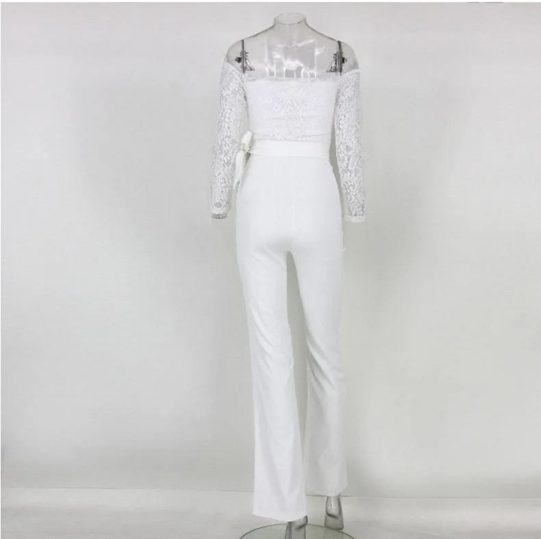 2018New Brand Women Lace Jumpsuit Long Sleeve Romper Clubwear Playsuit Bodycon Party Trousers | Женская одежда