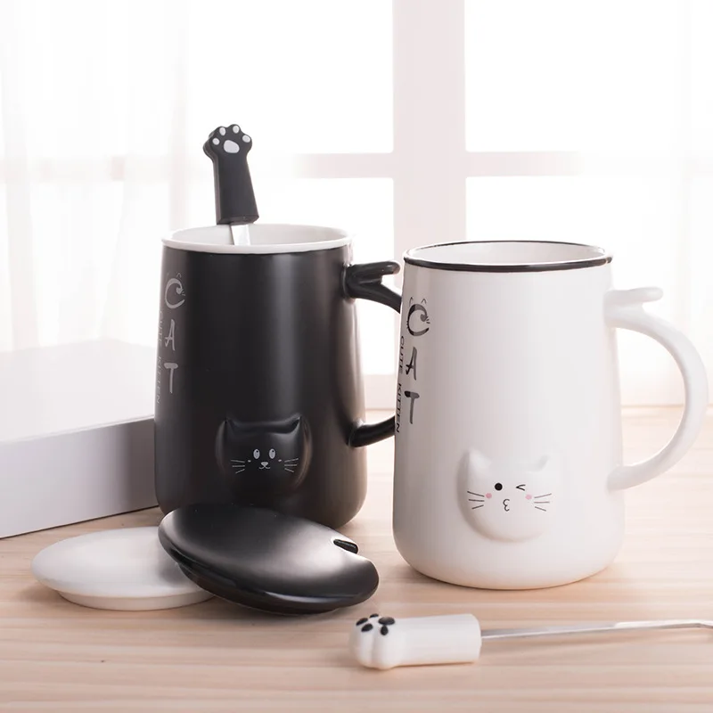 Милые кофейные чашки с изображением кота кружки для молока детские завтрака