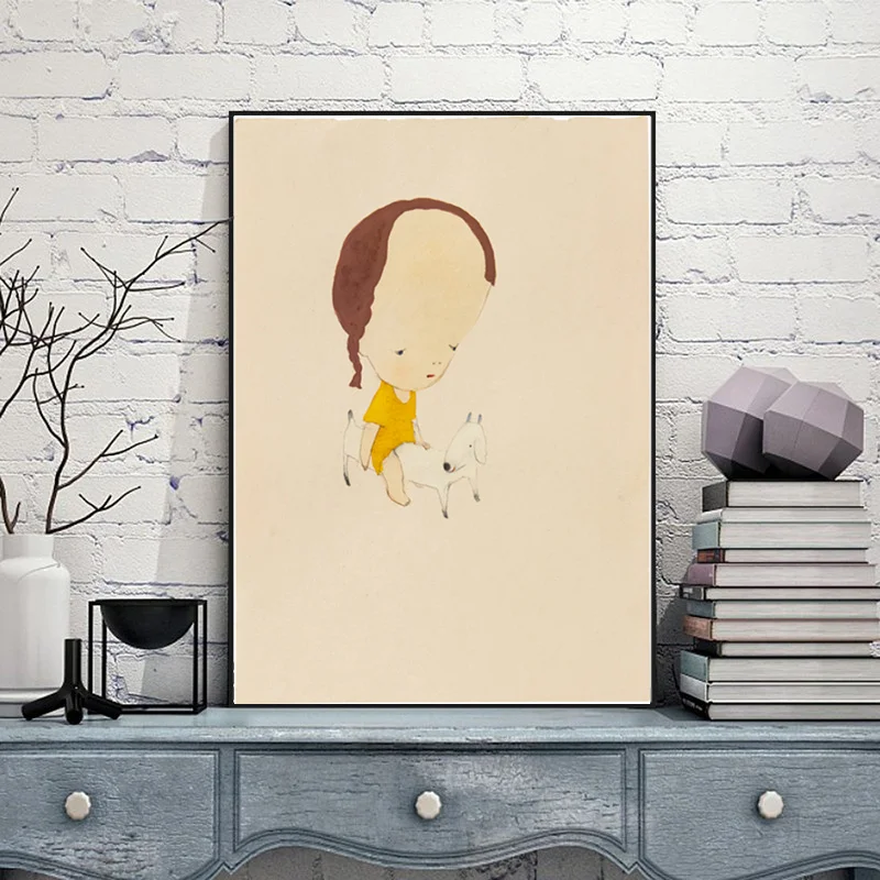 

Cartoon Girl Modern Oil Painting Canvas Printings HD Print Home Decor Wall Art Pictures Unframed