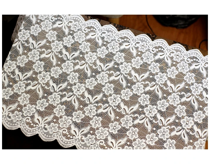 1 м/лот белый 40 см ширина эластичного нейлона кружевной отделкой для DIY аксессуары
