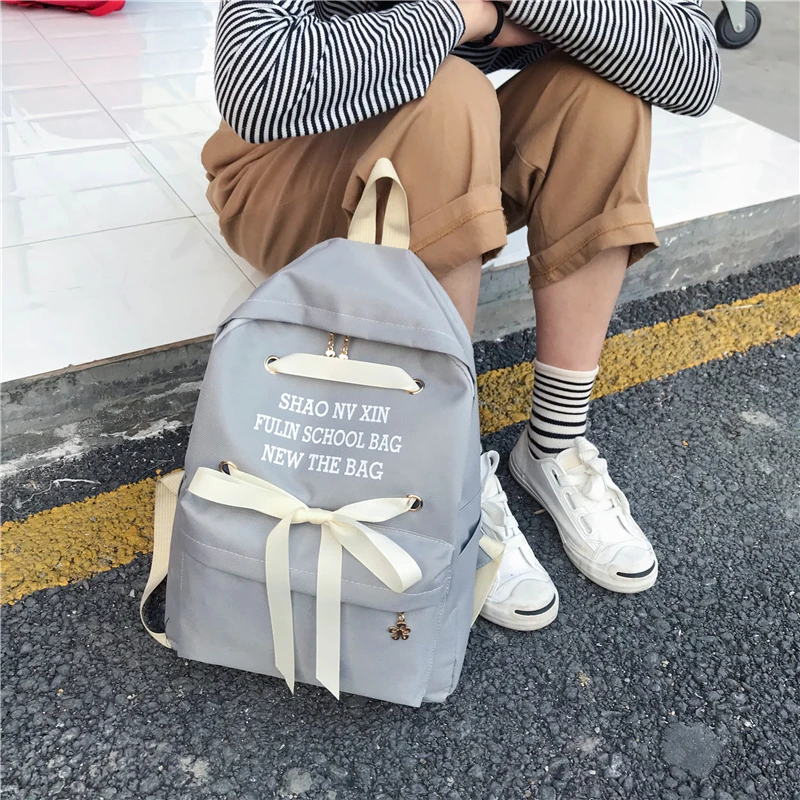 2018 Canvas Men's Backpack Casual Embroidery Bow Simple Fashion Multifunction Large Capacity Students Bags Laptop Game Bag | Багаж и