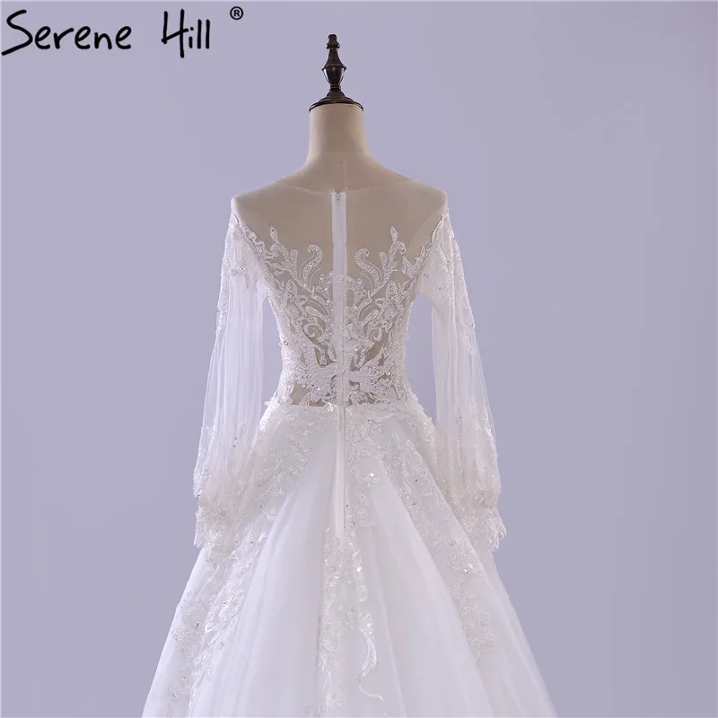 Vestido De Noiva белое Тюлевое свадебное платье с вышивкой с длинными рукавами сексуальное свадебное платье невесты Serene Hill HA2031