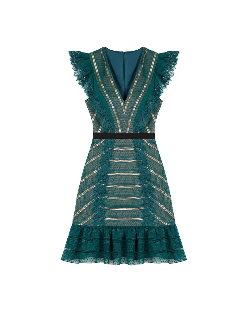 Женское Прозрачное платье-мини с открытой спиной кружевное вечернее платье