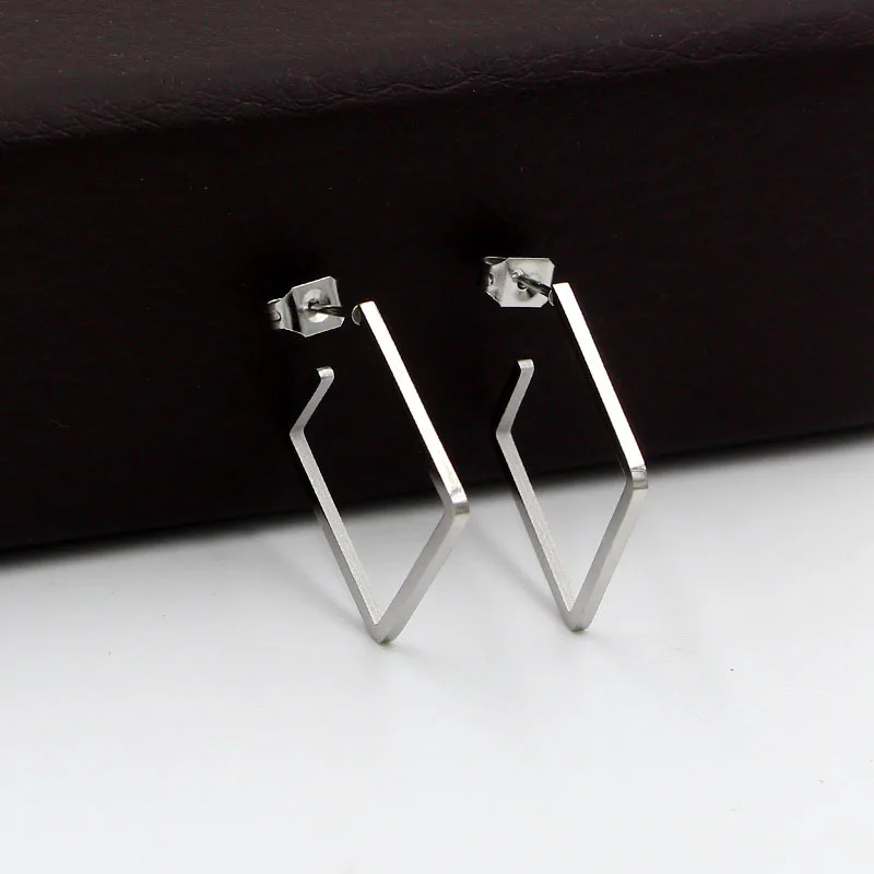 Элегантные квадратные корейские серьги YUN RUO 2018 женские цвета розового золота из