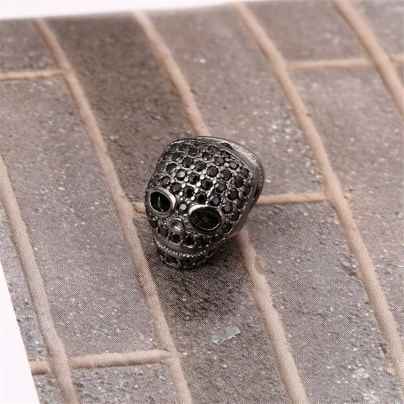 12*10 мм Высокое качество Skullcandy черный микро проложить cz Медь циркония бусины для diy
