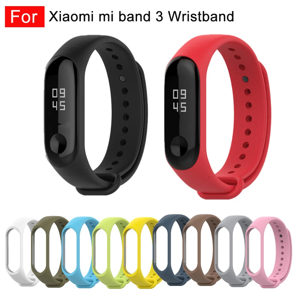 Силиконовый ремешок для xiaomi band 3 браслета Xiaomi Mi Band цветной mi 3|Смарт-аксессуары| |