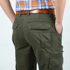 Брюки-карго мужские в стиле милитари, Дизайнерские однотонные прямые штаны, брюки-карго с несколькими карманами, без пояса