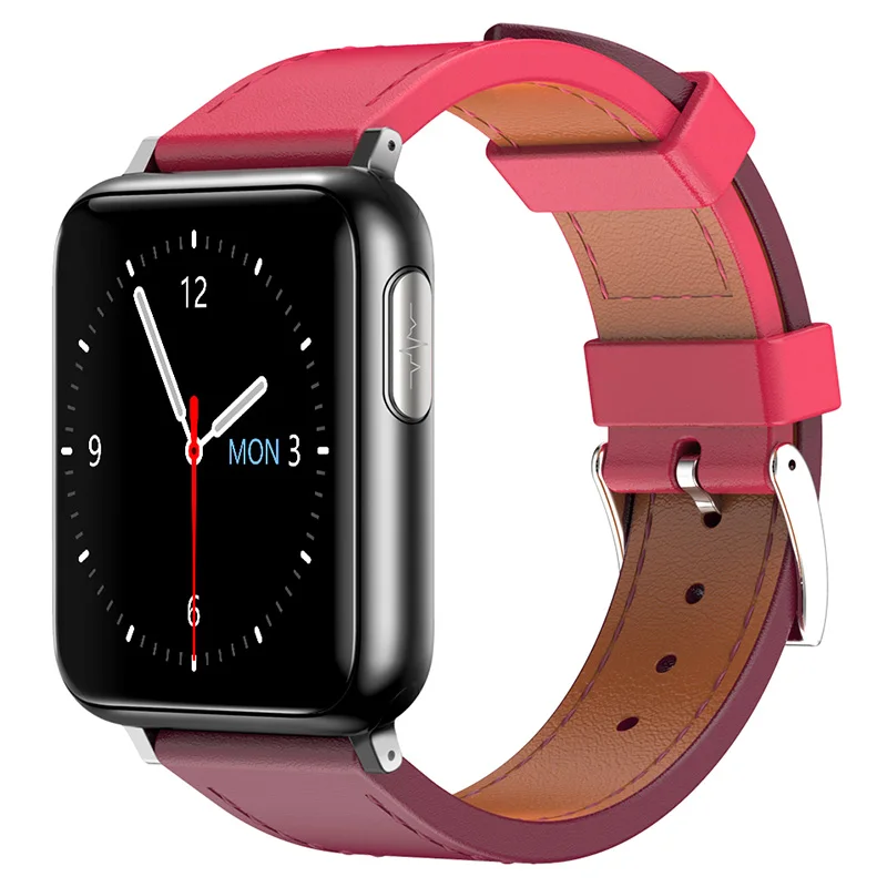Leather black WATCH5 умные часы Bluetooth часы для измерения артериального давления пульсометр PPG ЭКГ часы Шагомер активности фитнес трекер здоровье умные часы - Цвет: Leather black