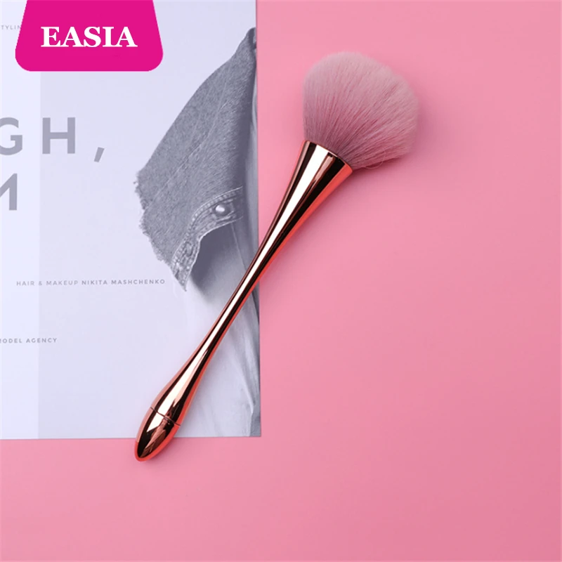Rosegold Powder Makeup Brush Dense Soft Big Blush for Loose Compact Make up Fan with Box | Красота и здоровье