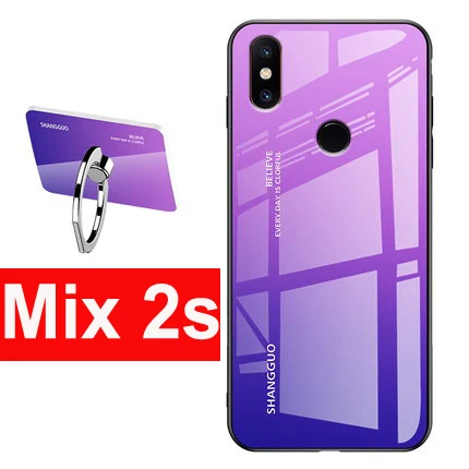 Корпус для xiaomi mi x 2 s mi x2s случае телефон Обложка градиент закалённое Защитное стекло для xiaomi mi x 2 mi x2 крышка shell - Цвет: Mix 2s