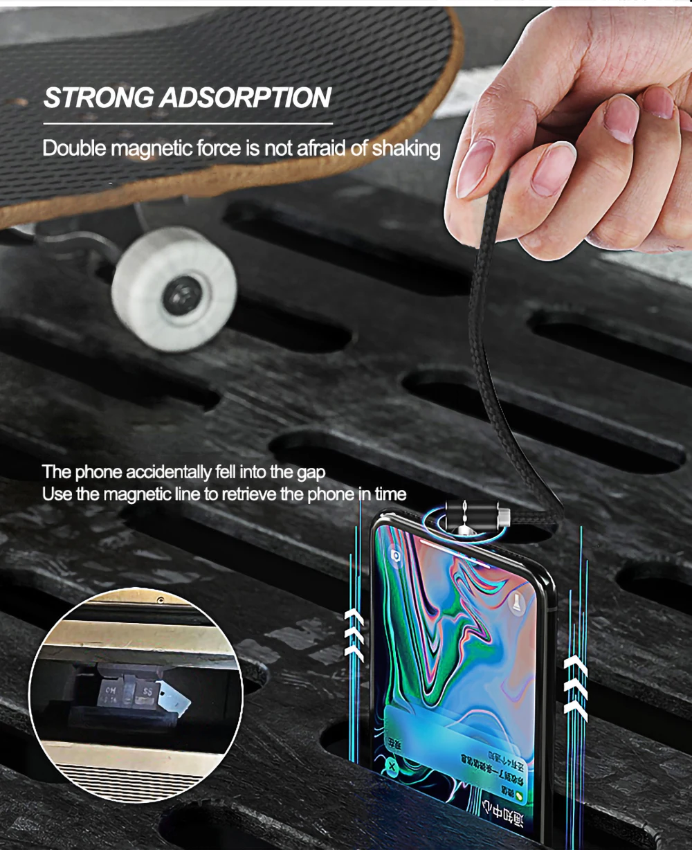 1 м/2 м Магнитный кабель Micro usb type C зарядное устройство для iPhone XS X XR 8 7 6s 6 samsung S9 8 Магнит Android телефон Быстрая зарядка кабель