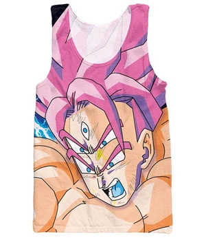 15 Новейший аниме Dragon Ball Z Super Saiyan безрукавки Goku/Vegeta/Majin Buu/Brolly печать безрукавки мужчины женщины-хипстеры 3D Повседневный жилет - Цвет: 15