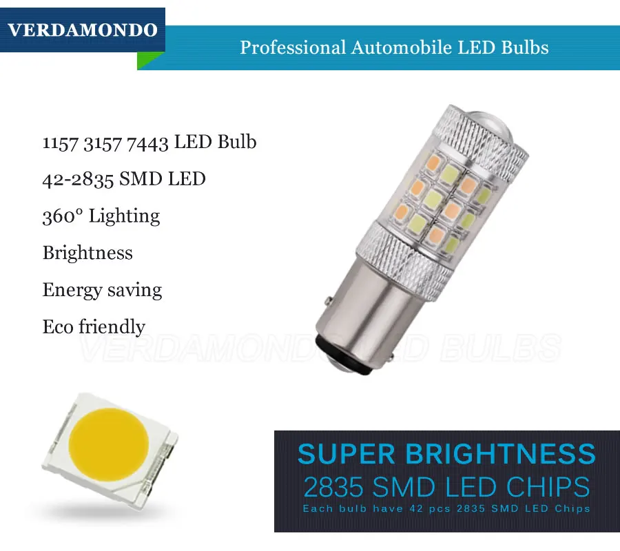 1 шт. 1157 3157 7443 2835 42 SMD светодиодный фонарь для вождения BAY15D T20 T25 белый Янтарный 12 В