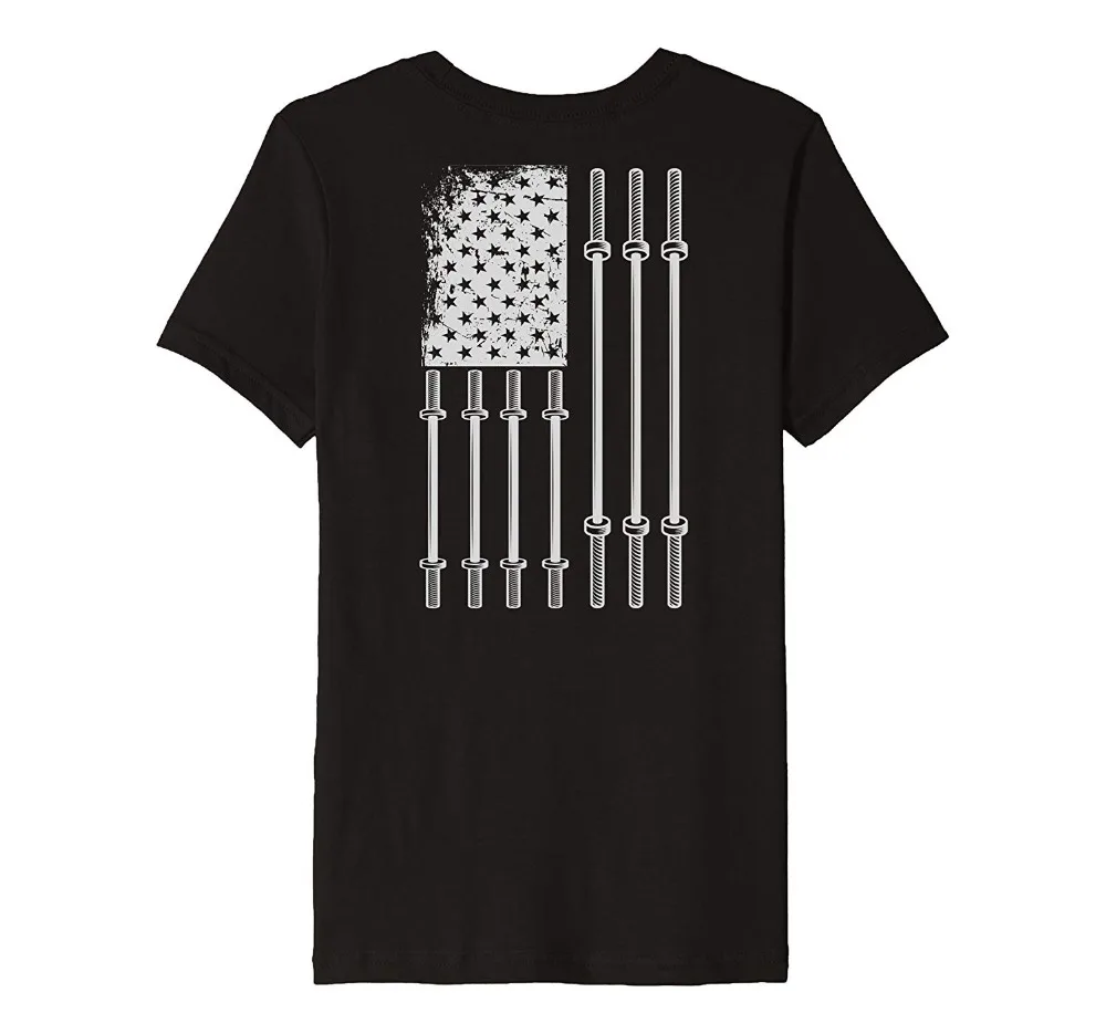 

Back Design Weightlifting Patriotic T Shirt Us Flag T-Shirt Men New Fashion Men/Men Tops Tees Free Shipping Movie T-Shirt
