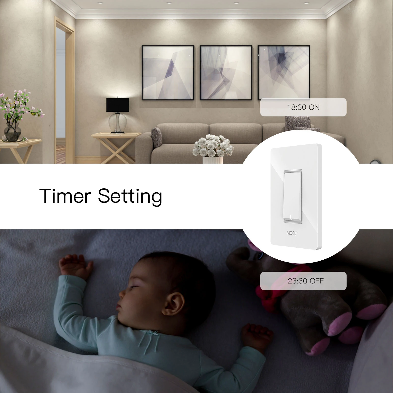 Умный выключатель света US WiFi с помощью приложения Smart Life/Tuya работает Alexa Google Home для