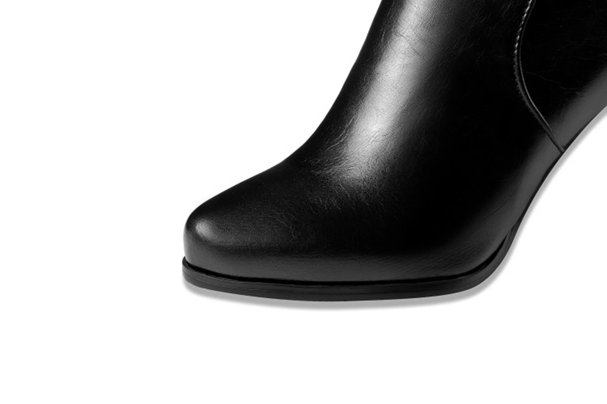 Женские ботинки с круглым носком на каблуке 9 см размеры 34 52|Женские полусапожки| |