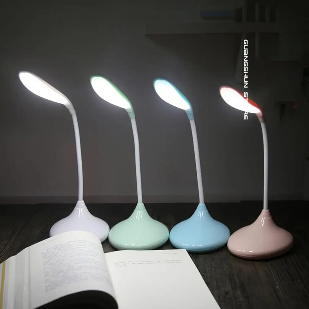 USB Charging Cartoon Table Lamp Finger Sense Switch LED Eye Protection Foldable Dormitory Reading Leather Sale | Освещение