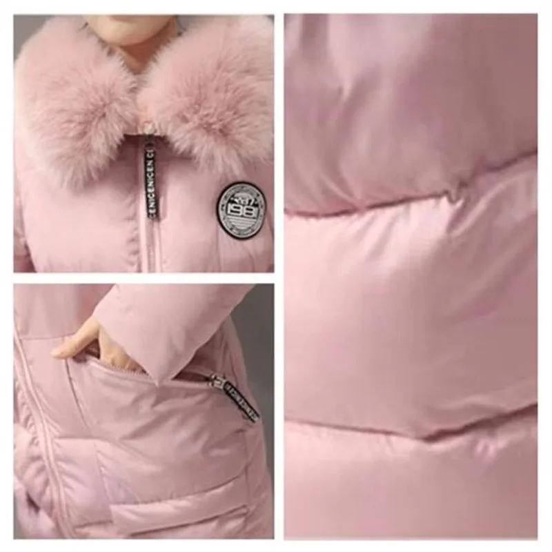 RR Женские Зимние Пальто Мода Длинные Искусственного Меха Воротник Капюшоном