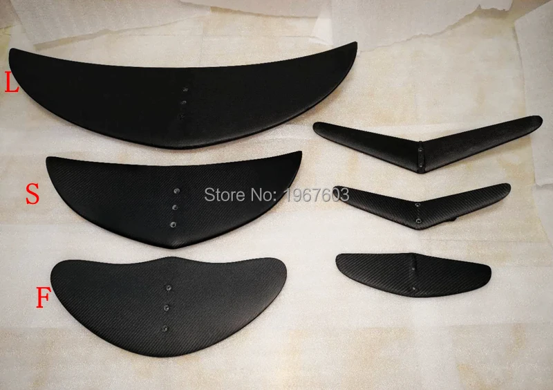 Largest L hydrofoil Pure 3K Carbon Wings+Aluminum fuselage mast plate Hydrofoil Foils for SUP Surf Foil
