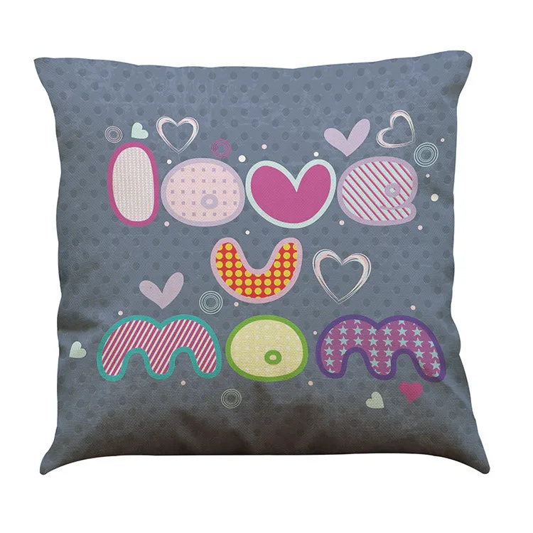 C Наволочка для дивана с надписью «I Love You Mom Home Decoration», праздничный чехол для подушки d90409 - Цвет: C
