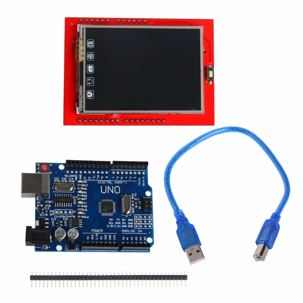 UNO R3 MEGA328P плата с 2 4 дюймов TFT сенсорный ЖК дисплей экран модуль для