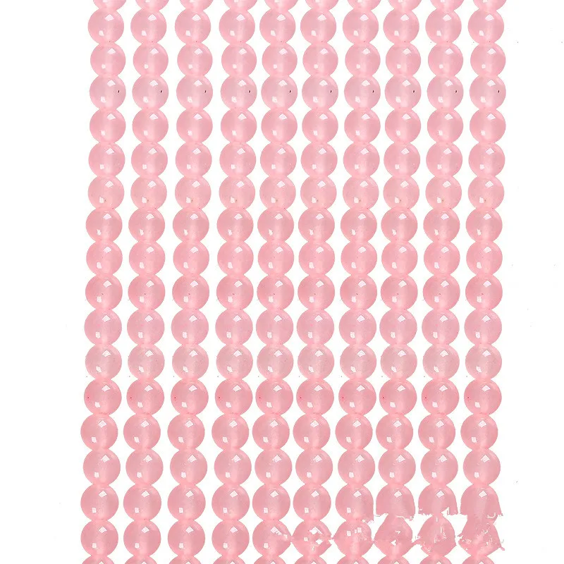 1strip Natural Stone Pink Crystal Beads 4/6/8/10/12/14mm Round Light Red Quartz Druzy Bead Loose DIY Bracelet | Украшения и