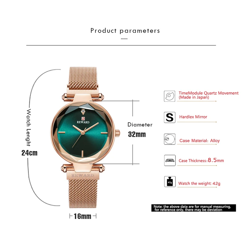 Награда женские часы Роскошные бренды нержавеющая сталь сетчатый ремешок 3ATM
