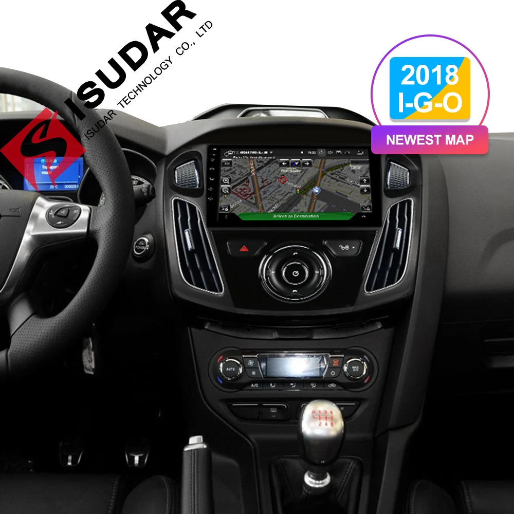 Isudar Автомобильный мультимедийный плеер 1 Din Android 9 DVD Automotivo для FORD/Focus 3 2012- Wifi радио FM gps 4 ядра 2 Гб 16 Гб DVR DSP