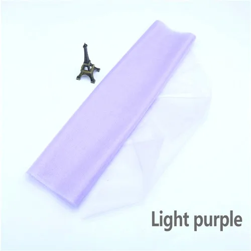 Light purple Тюль из органзы с кристаллами, ширина 48 см X 5 м, вечерние принадлежности для мероприятий, украшения свадебного стола, дня рождения, вечеринки для детей - Color: Light purple