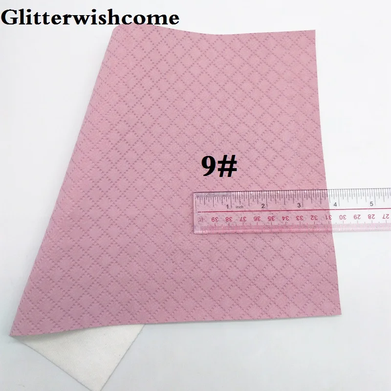 9 Glitterwishcome 21X29 см A4 размер винил для бантов тиснение пледы замша кожа Fabirc искусственная кожа листы для бантов, GM163A - Цвет: 9