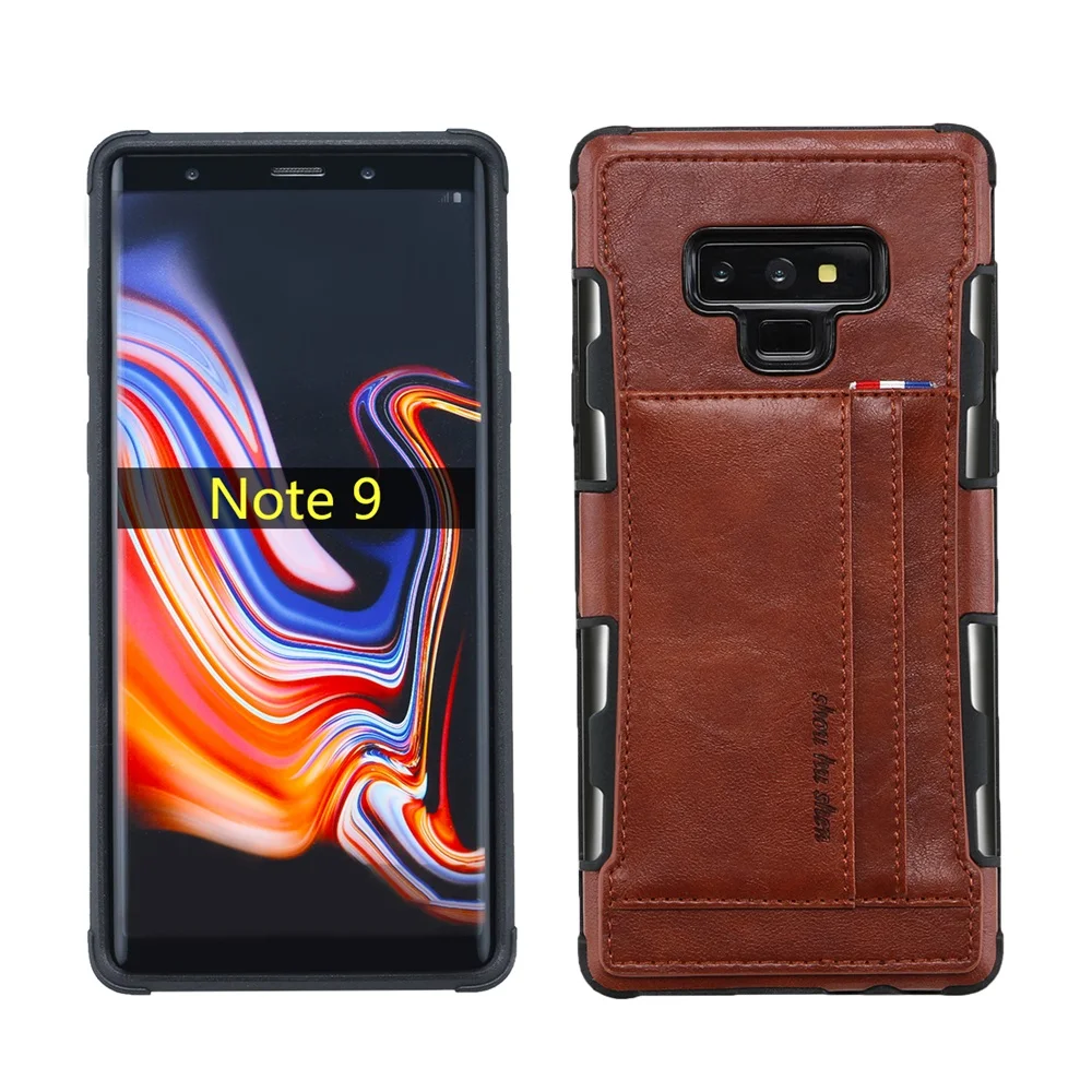Кожаный чехол в стиле ретро с отделением для карт Samsung Galaxy S9 S8 Plus ударопрочный