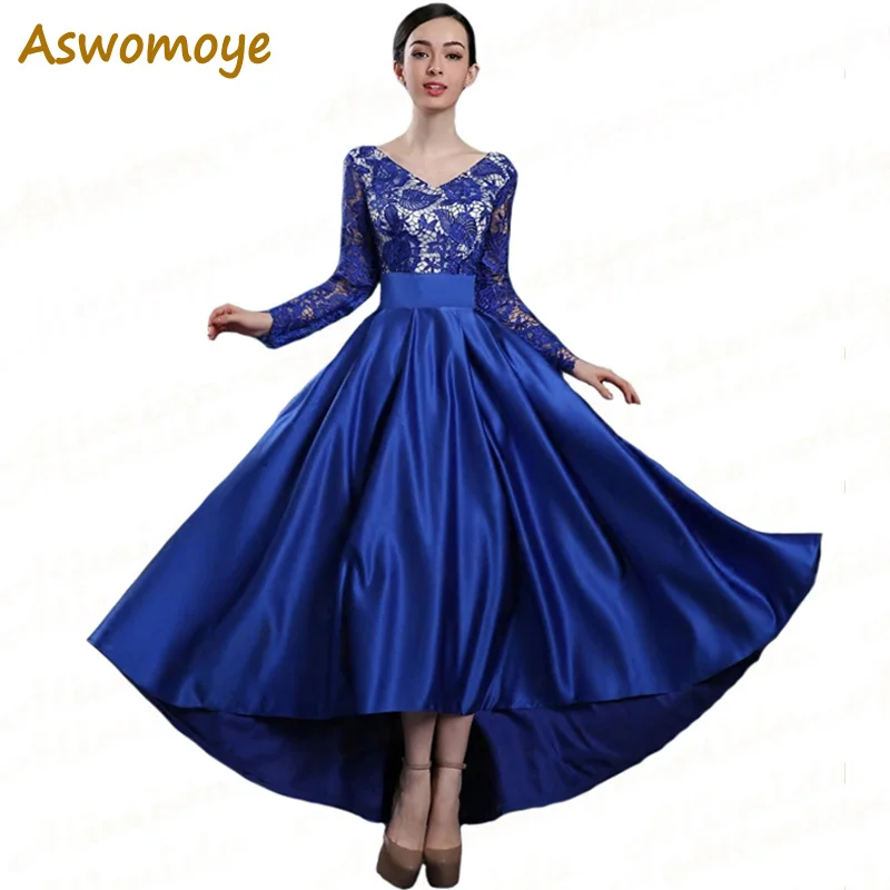 Женское вечернее платье с V-образным вырезом кружевное дизайнерское для