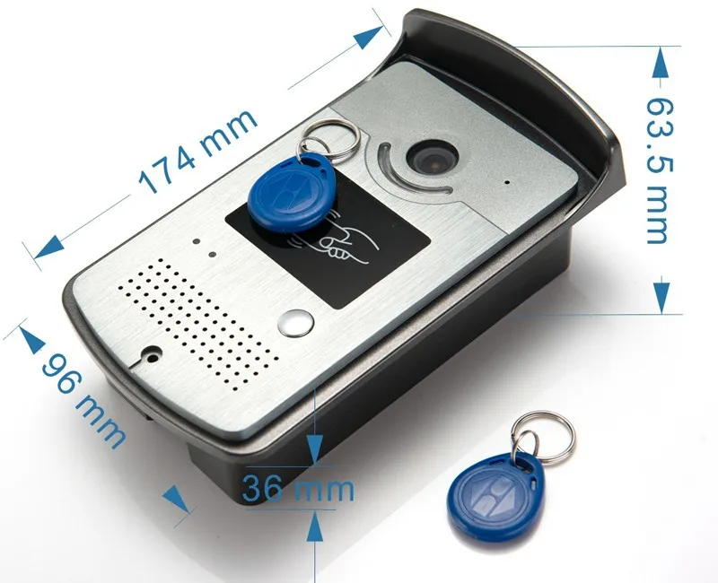 Yobang Security 7 &quotвидеодомофон с 4 белыми мониторами 5 RFID кард ридер HD дверной звонок