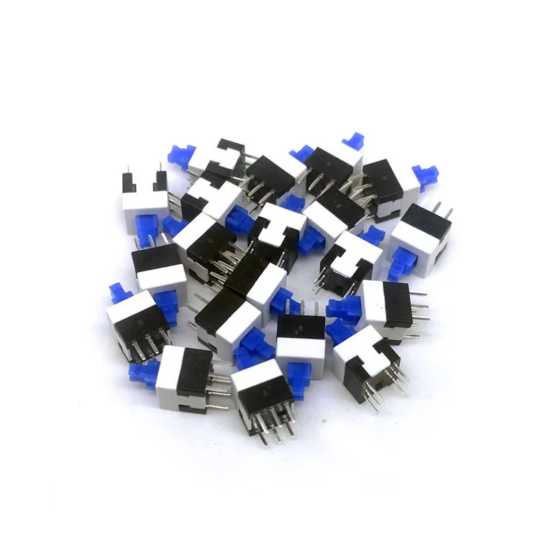 20 шт./лот 8*8 DIP 6 PIN 12V 0.5A кнопочный переключатель тактильный такт прямой штекер в
