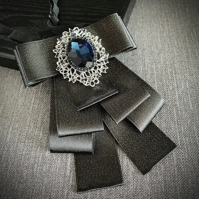 Handmade Bow Tie Мужская Женская рубашка с воротником и галстуком-бабочкой, сплав, горный хрусталь, кристалл, галстук для свадебной вечеринки, галстук, бизнес эластичная лента, галстук-бабочка - Цвет: Handmade Bow Tie