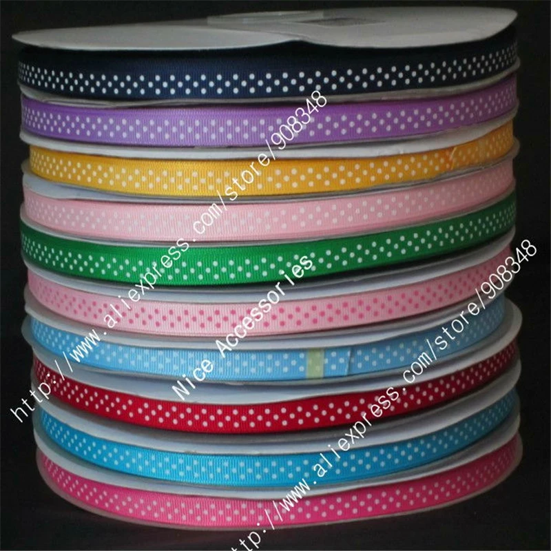 3/8 'Ə мм 100% полиэстер с принтом в горошек grosgrain лента dotty подарок аксессуары для