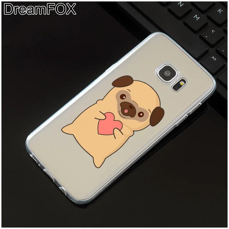 DREAMFOX M442 Cute Pug Dog Soft TPU Silicone Case Cover For Samsung Galaxy Note S 6 7 8 9 10 10e 11 11e Lite Edge Plus |