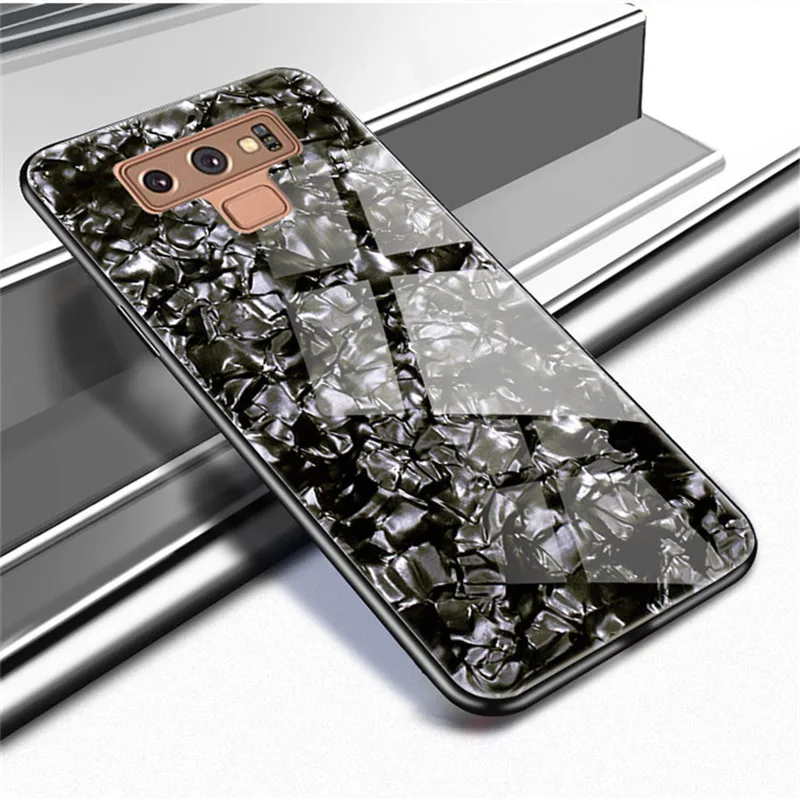 For Samsung S10 Plus Lite Note 8 Note9 Luxury Shell Tempered Glass Case Sansung S8 S9 S8Plus S9Plus Back Cover Capas |