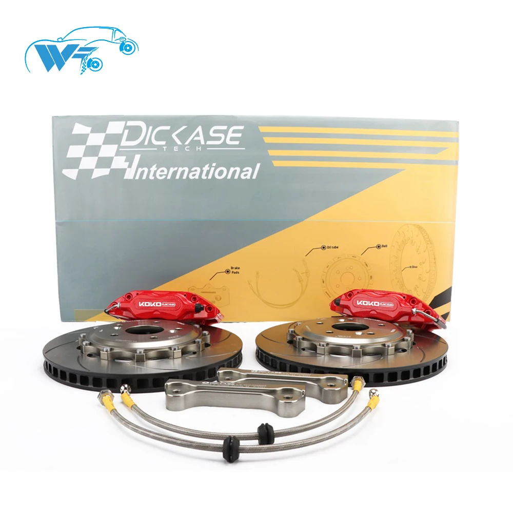 

KOKO RACING WT7600 yellow brake caliper 4 pot J hook brake disc 300*24mm use for Nissan s14 1996
