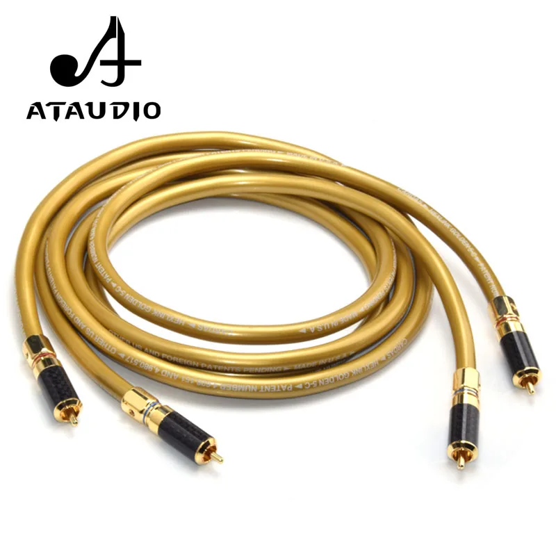

ATAUDIO 1pair Cardas 5C HIFI RCA interconnect Cable Hi-end 2RCA Male to Male Audio Cable with carbon fiber RCA plug connector