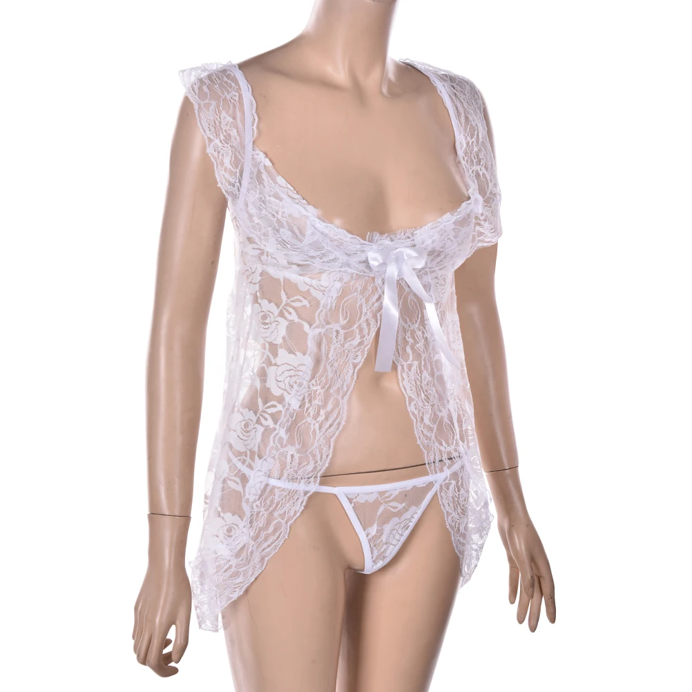 1 комплект сексуальное женское кружевное белье Babydoll спереди Открытое ночное