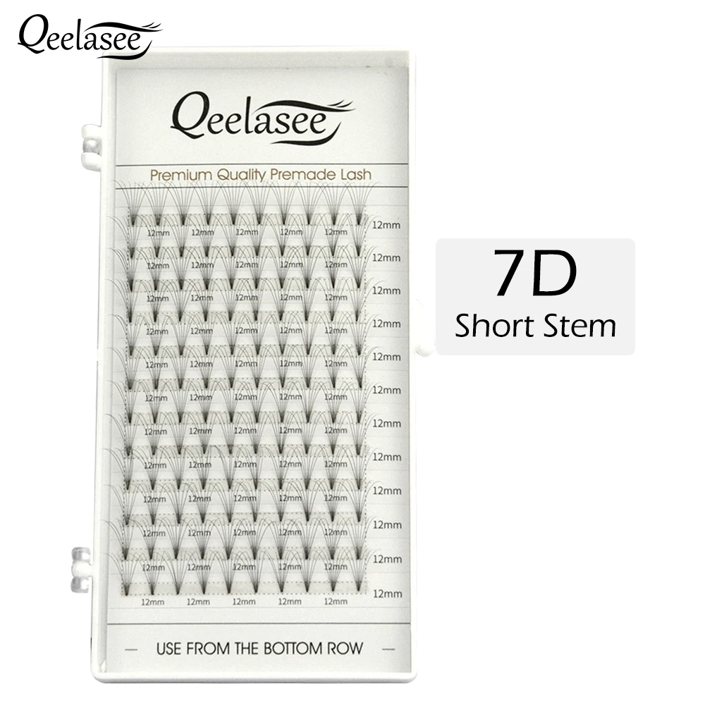 Qeelasee 3D-7D короткий стебель предварительно сделанные объемные вентиляторы из искусственной норки предварительно сделанные русский объем наращивание ресниц макияж ресницы