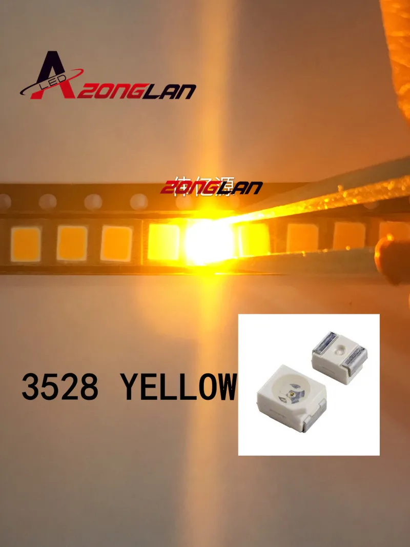 Желтый Мощность Топ 1210 3528 SMD SMT PLCC 2 1500MCD ультра яркий светодиодный Новый