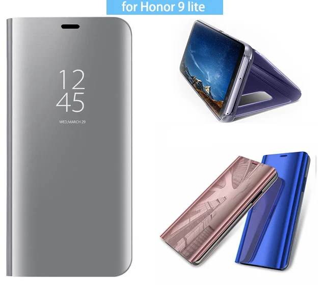 Роскошный прозрачный зеркальный Чехол книжка с подставкой для Huawei Honor 9