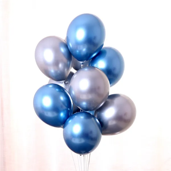 5blue 5 silver 10 шт. 12 дюймов металлические цвета жемчужные шары толстые надувные воздушные шары Globos DIY Свадебные украшения с днем рождения Декор - Цвет: 5blue 5 silver