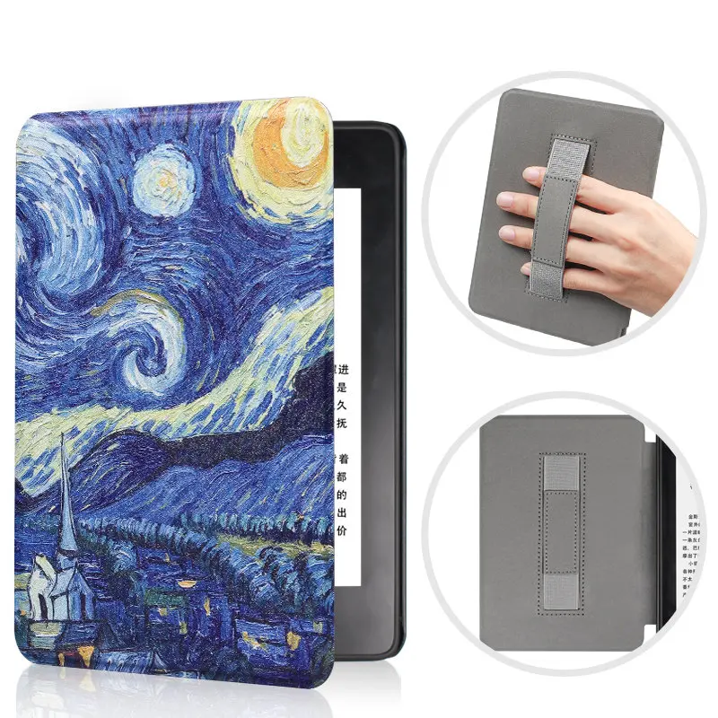 Смарт-чехол для запястья для нового Amazon Kindle Paperwhite 4 Магнитный флип-чехол для рук Kindle Paperwhite 10го поколения - Цвет: Starry sky
