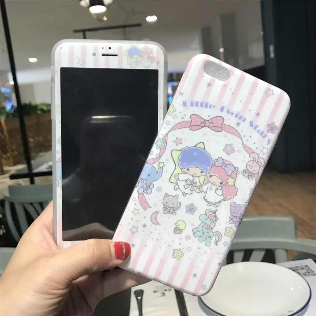 Мультяшный узор для iPhone 11 Pro Max 6 6s 7 8 Plus XS X XR мягкий чехол телефона + закаленное