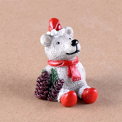 6 North Pole Bear Рождество Zakka миниатюрная фигурка животного лягушка кошка собака мини фигурки домашнее украшение DIY сказочные садовые украшения из смолы игрушки для рукоделия - Цвет: 6 North Pole Bear