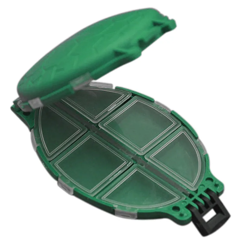 12 отсеков форма черепахи зеленый/синий пластик черепаха рыболовная приманка