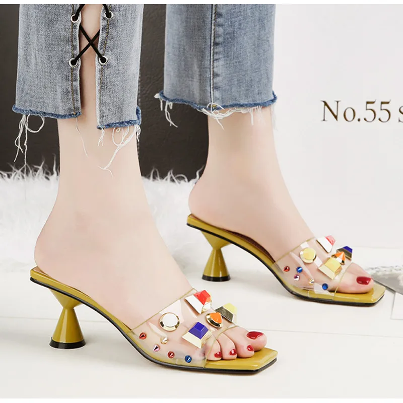 Pensamiento Summer Women Slippers High heels Sandals Fashion Candy colors Female Flip Flops Casual Vacation Jelly Shoes Woman
